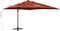 vidaXL - Zweefparasol - met - paal - en - LED-verlichting - 300 - cm - terracottakleur