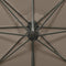 vidaXL - Zweefparasol - met - paal - en - LED-verlichting - 300 - cm - taupe