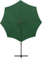 vidaXL - Zweefparasol - met - paal - en - LED-verlichting - 300 - cm - groen