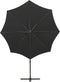 vidaXL - Zweefparasol - met - paal - en - LED-verlichting - 300 - cm - zwart