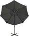 vidaXL - Zweefparasol - met - paal - en - LED-verlichting - 300 - cm - antracietkleur