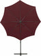vidaXL - Zweefparasol - met - paal - en - LED-verlichting - 300 - cm - bordeauxrood