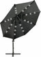 vidaXL - Zweefparasol - met - paal - en - LED-verlichting - 300 - cm - antracietkleur