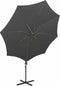 vidaXL - Zweefparasol - met - paal - en - LED-verlichting - 300 - cm - antracietkleur