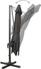 vidaXL - Zweefparasol - met - paal - en - LED-verlichting - 300 - cm - antracietkleur
