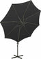 vidaXL - Zweefparasol - met - paal - en - LED-verlichting - 300 - cm - zwart