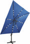 vidaXL - Zweefparasol - met - paal - en - LED-verlichting - 300 - cm - azuurblauw