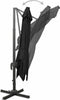 vidaXL - Zweefparasol - met - paal - en - LED-verlichting - 300 - cm - zwart