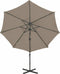vidaXL - Zweefparasol - met - paal - en - LED-verlichting - 300 - cm - taupe