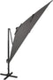 vidaXL - Zweefparasol - met - paal - en - LED-verlichting - 300 - cm - antracietkleur