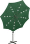 vidaXL - Zweefparasol - met - paal - en - LED-verlichting - 300 - cm - groen