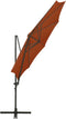 vidaXL - Zweefparasol - met - paal - en - LED-verlichting - 300 - cm - terracottakleur