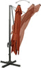 vidaXL - Zweefparasol - met - paal - en - LED-verlichting - 300 - cm - terracottakleur