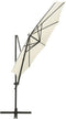 vidaXL - Zweefparasol - met - paal - en - LED-verlichting - 300 - cm - zandkleurig