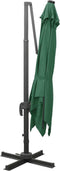 vidaXL - Zweefparasol - met - paal - en - LED-verlichting - 300 - cm - groen