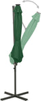 vidaXL - Zweefparasol - met - paal - en - LED-verlichting - 300 - cm - groen