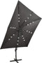 vidaXL - Zweefparasol - met - paal - en - LED-verlichting - 300 - cm - antracietkleur