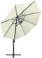vidaXL - Zweefparasol - met - paal - en - LED-verlichting - 300 - cm - zandkleurig