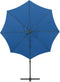 vidaXL - Zweefparasol - met - paal - en - LED-verlichting - 300 - cm - azuurblauw