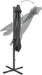 vidaXL - Zweefparasol - met - paal - en - LED-verlichting - 300 - cm - antracietkleur