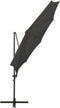vidaXL - Zweefparasol - met - paal - en - LED-verlichting - 300 - cm - antracietkleur