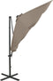 vidaXL - Zweefparasol - met - paal - en - LED-verlichting - 300 - cm - taupe