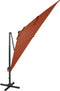 vidaXL - Zweefparasol - met - paal - en - LED-verlichting - 300 - cm - terracottakleur