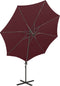 vidaXL - Zweefparasol - met - paal - en - LED-verlichting - 300 - cm - bordeauxrood
