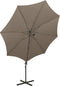 vidaXL - Zweefparasol - met - paal - en - LED-verlichting - 300 - cm - taupe
