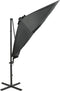 vidaXL - Zweefparasol - met - paal - en - LED-verlichting - 300 - cm - antracietkleur