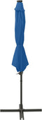 vidaXL - Zweefparasol - met - paal - en - LED-verlichting - 300 - cm - azuurblauw