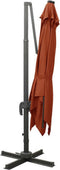 vidaXL - Zweefparasol - met - paal - en - LED-verlichting - 300 - cm - terracottakleur