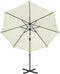 vidaXL - Zweefparasol - met - paal - en - LED-verlichting - 300 - cm - zandkleurig