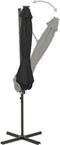 vidaXL - Zweefparasol - met - paal - en - LED-verlichting - 300 - cm - zwart