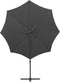 vidaXL - Zweefparasol - met - paal - en - LED-verlichting - 300 - cm - antracietkleur