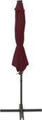 vidaXL - Zweefparasol - met - paal - en - LED-verlichting - 300 - cm - bordeauxrood