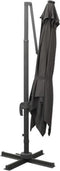 vidaXL - Zweefparasol - met - paal - en - LED-verlichting - 300 - cm - antracietkleur