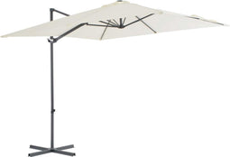 vidaXL - Zweefparasol - met - stalen - paal - 250x250 - cm - zandkleurig