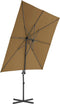 vidaXL - Zweefparasol - met - stalen - paal - 250x250 - cm - taupe
