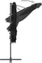 vidaXL - Zweefparasol - met - stalen - paal - 250x250 - cm - zwart