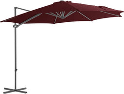 vidaXL - Zweefparasol - met - stalen - paal - 300 - cm - bordeauxrood