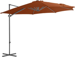 vidaXL - Zweefparasol - met - stalen - paal - 300 - cm - terracottakleurig