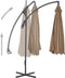 vidaXL - Zweefparasol - met - stalen - paal - 300 - cm - taupe