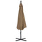 vidaXL - Zweefparasol - met - stalen - paal - 300 - cm - taupe