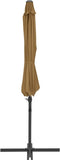 vidaXL - Zweefparasol - met - stalen - paal - 300 - cm - taupe