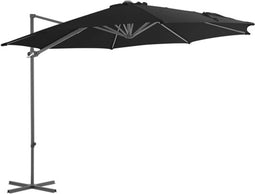 vidaXL - Zweefparasol - met - stalen - paal - 300 - cm - zwart