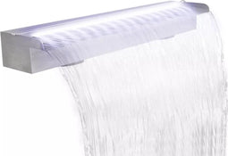 vidaXL - Zwembadwaterval - met - LED's - rechthoekig - 90 - cm - roestvrij - staal
