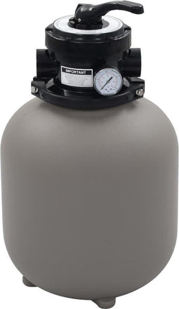 vidaXL - Zwembadzandfilter - met - 4-positie - ventiel - 350 - mm - grijs