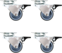 vidaXL - Zwenkwielen - dubbel - met - dubbele - remmen - 4 - st - 50 - mm