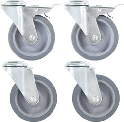 vidaXL - Zwenkwielen - met - boutgaten - 4 - st - 100 - mm